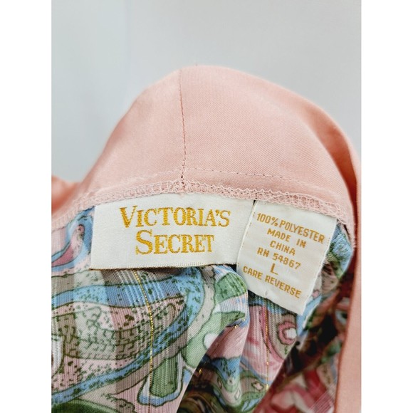 Vintage Gold Tag Victoria Secret Button Down Floral Tunic Night Dress Top Large - Picture 4 of 7